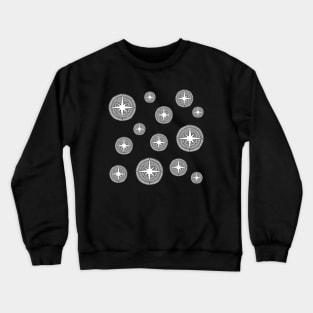 Copy of Twinkle Stars Black and White Pattern with Black Background Crewneck Sweatshirt